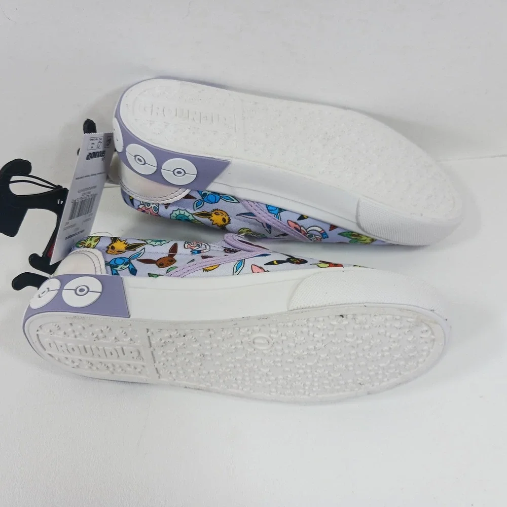 Pokemon Eevee Evolutions Slip On Sneakers Ground Up Purple Girls Size 1 NEW